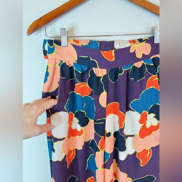 BCBGENERATION Retro Floral Print Wide Leg Multicolor Women’s Pants Sz S NWT - Picture 5 of 7